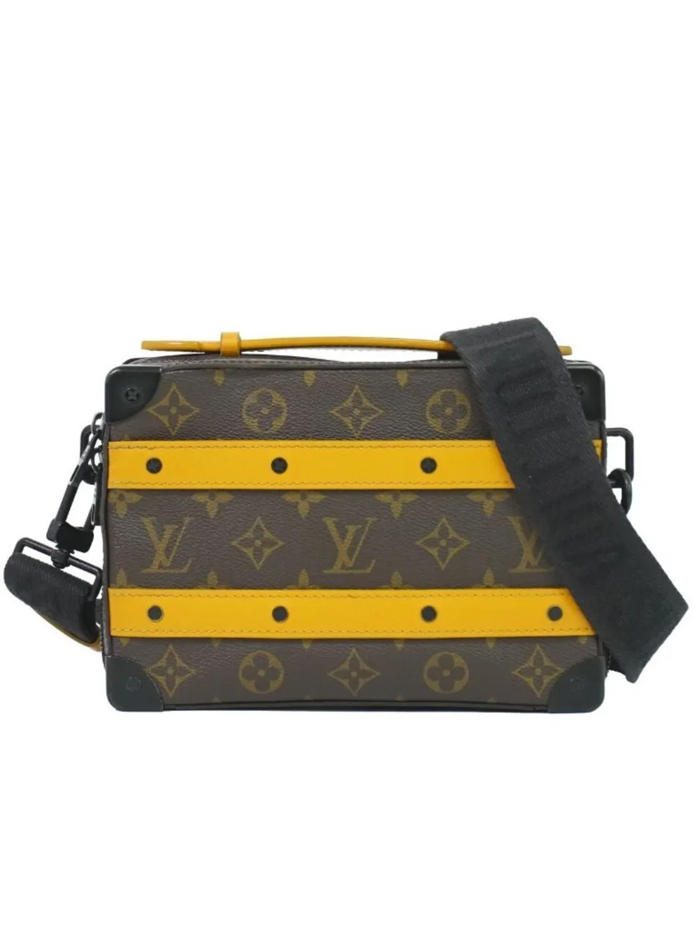 Louis Vuitton LV Handle Soft Trunk Monogram Macassar Shoulder Bag Pochette Brown